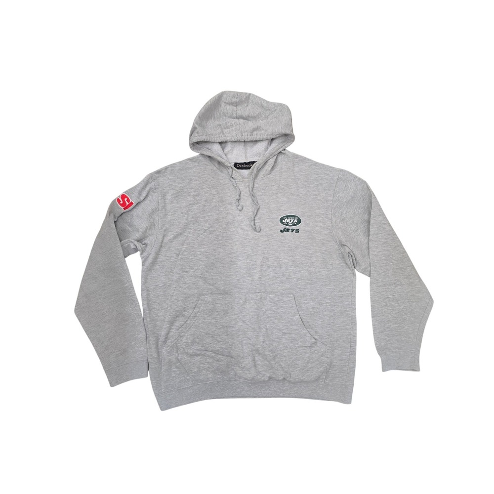 Dunbrooke New York Jets Hoodie Mens Large Gray Pullover Sweatshirt NFL Logo